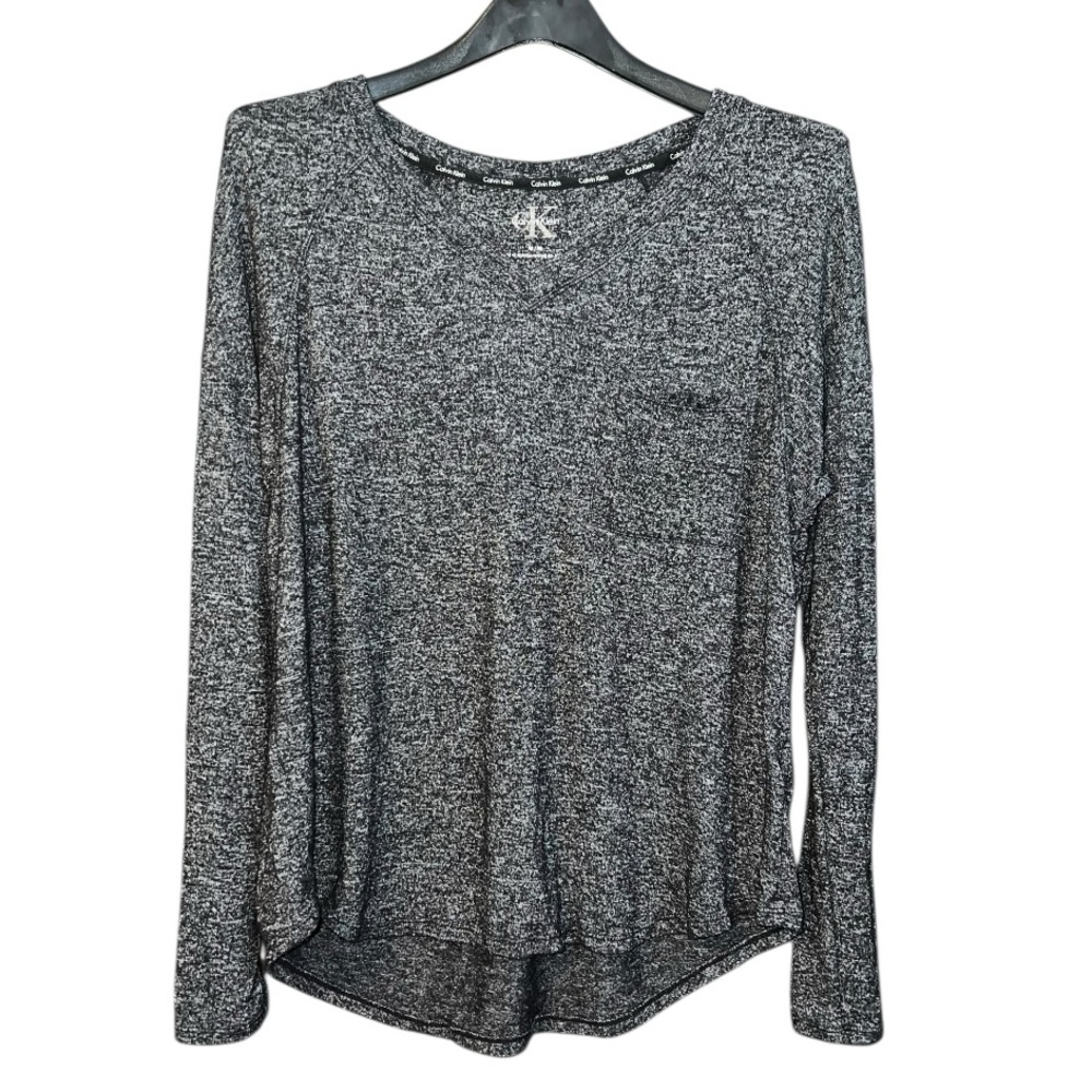 Calvin Klein Gray and Black Long Sleeve Medium